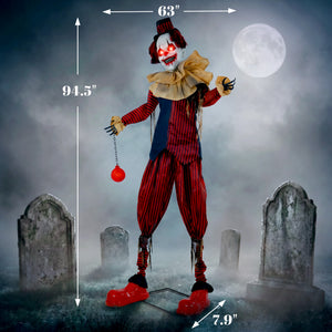 HOMCOM 95" Large Animated Clown Halloween Decorations