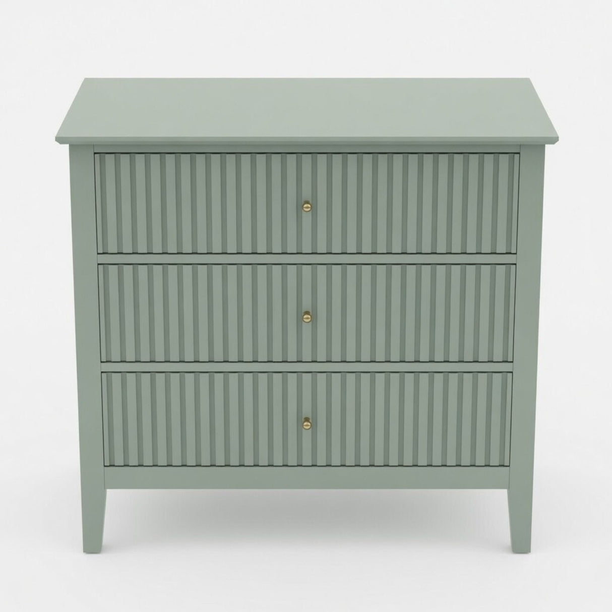 Fluted 3 Drawer Nightstand With Soft Close Slides