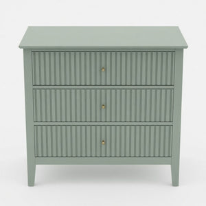 Fluted 3 Drawer Nightstand With Soft Close Slides