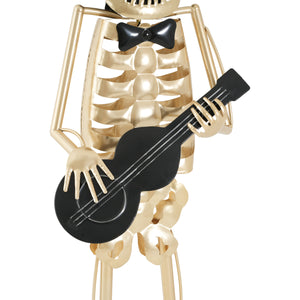 64.6 Inch Metal Skeleton Musician Statue