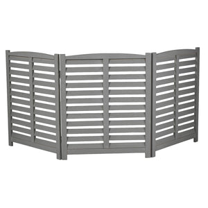 3 Panel Outdoor Wooden Air Conditioner Fence