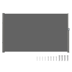 Retractable Side Awning, 71''-118'' Full Aluminum Rust-Proof Outdoor Privacy Screen