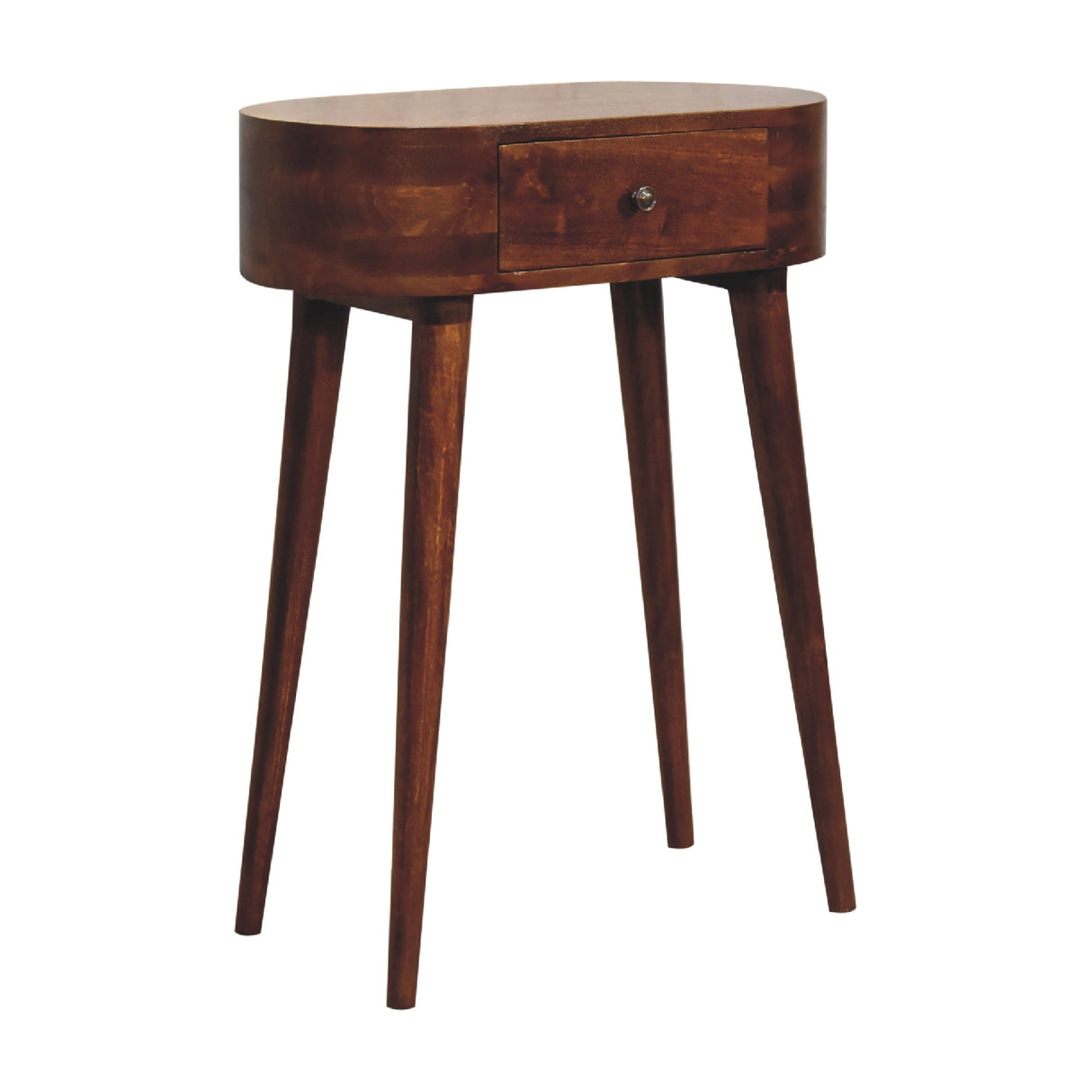 Solid Wood Mini Albion Chestnut Console, 1-Drawer, Nordic Legs