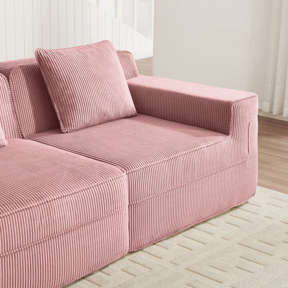 Armless Sofa With Pillow - Pink