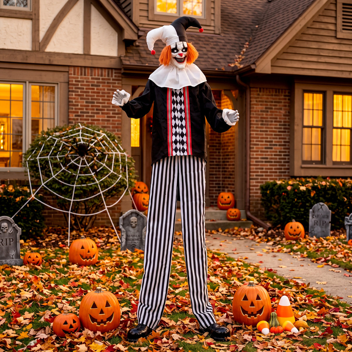 HOMCOM 106" Large Animated Clown Halloween Decorations