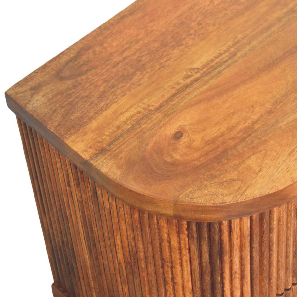 Solid Wood Ribbed Bedside Table