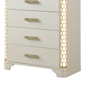 Jasmine - 5 Drawer Chest With Side LED Lightning - Beige