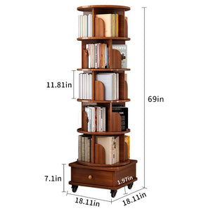 Upgraded Rotating Bookshelf - 360 Display Corner Bookcase