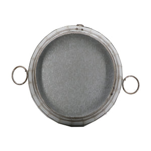Galvanized Drum Side Table with Removable Lid - Gray
