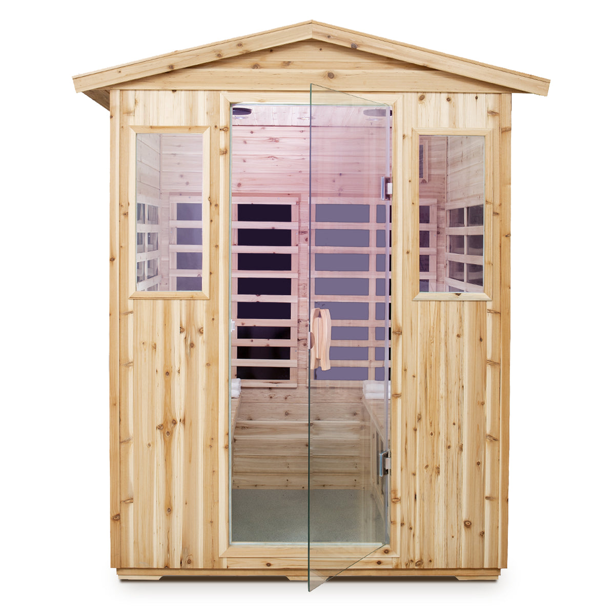Four Person Far-Infrared Old Fir Outdoor Sauna Room