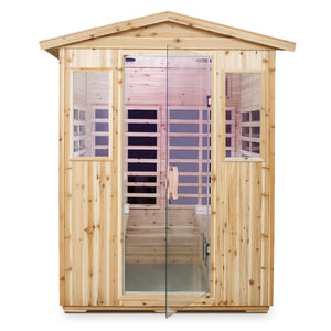 Four Person Far-Infrared Old Fir Outdoor Sauna Room