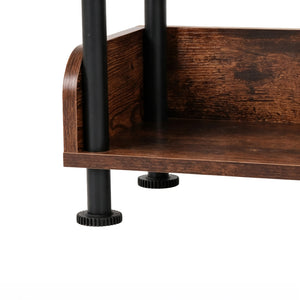 5-Tier Industrial Bookshelf, Open Rustic
