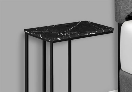 Accent Table, C - Shaped, Marble Look Modern Design - Black - Best Buy Furniture