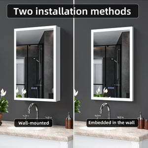 LED Lighted Medicine Cabinet with Mirror, 20x30 Inches