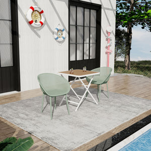 2 Pack Lounge Chair Set & Folding Square Table