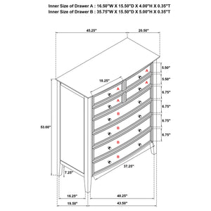 Talia - 8 Drawer Chest - White