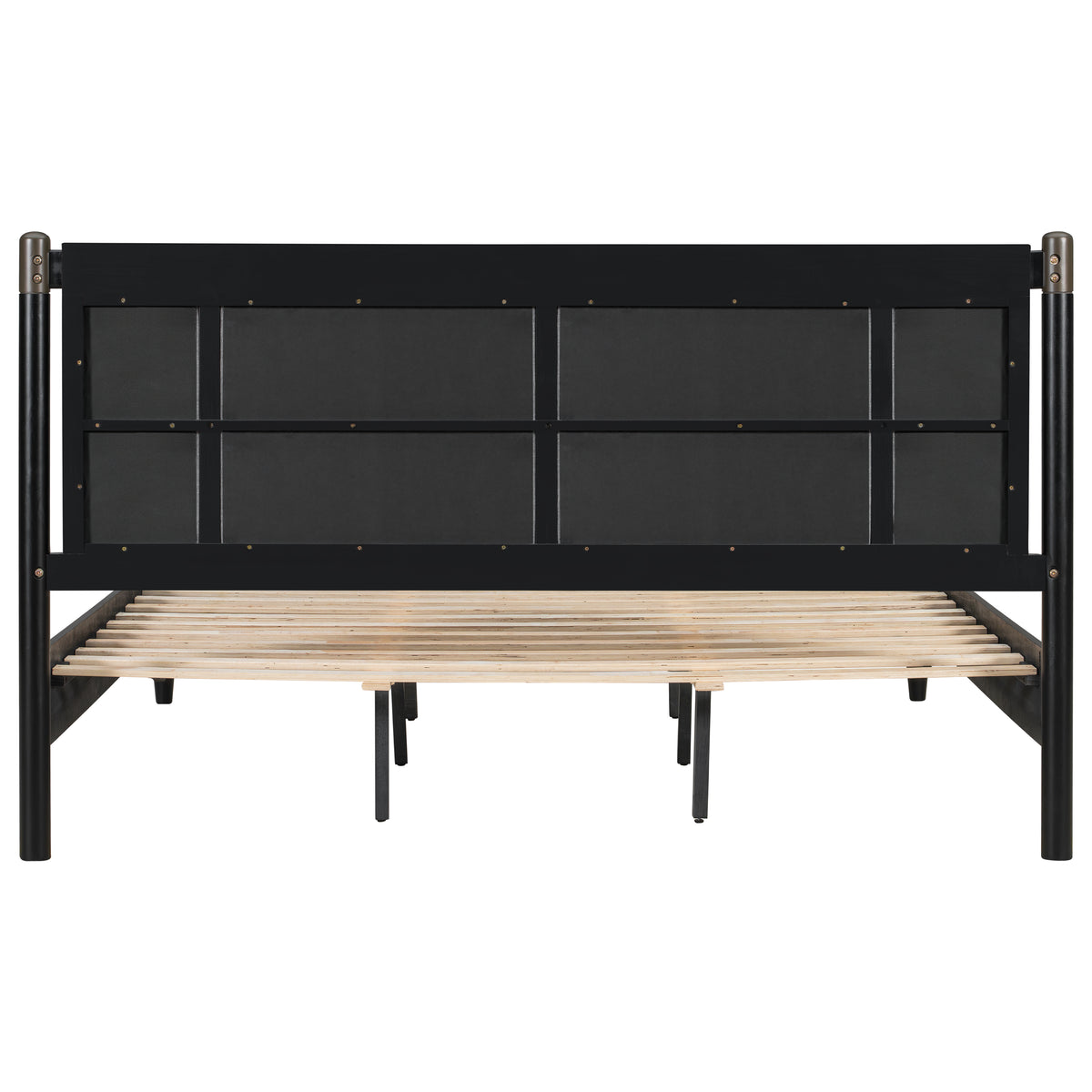 Solid Wood King Bed, Heavy Duty Support Without a Box Spring