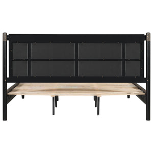 Solid Wood King Bed, Heavy Duty Support Without a Box Spring