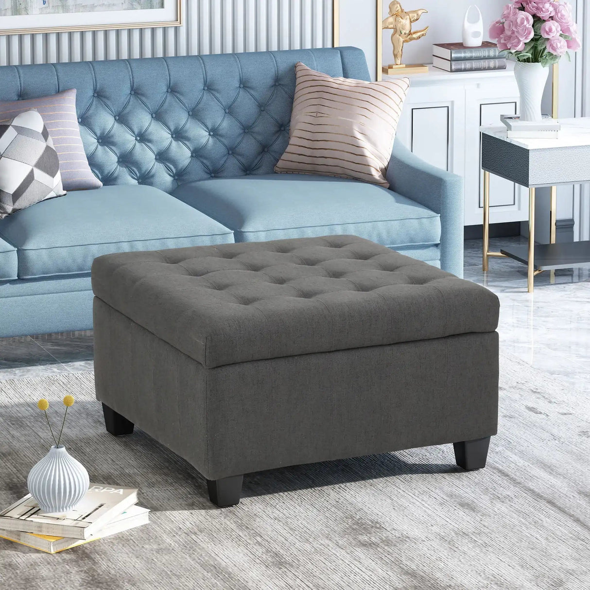 Isabella - Contemporary Ottoman With Storage - Best Buy Furniture