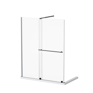 Guyou Glass Shower Door, Sliding Door Dual Usage - Chrome