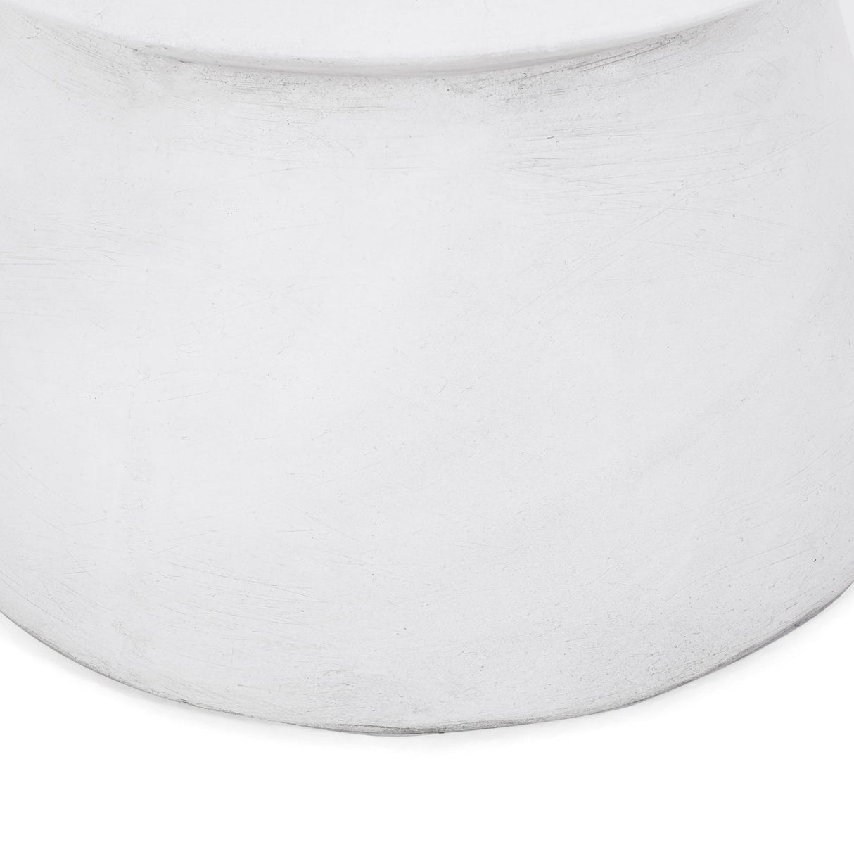Outdoor Lightweight Concrete End Table With Hourglass Structure - Antique White