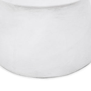 Outdoor Lightweight Concrete End Table With Hourglass Structure - Antique White