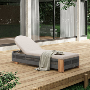 Outdoor Chaise Lounge Chair with Adjustable Backrest and Cushion