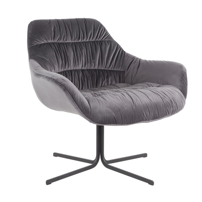 Contemporary Swivel Lounge Chair with 360-Degree Rotation - Yellow or Dark Gray