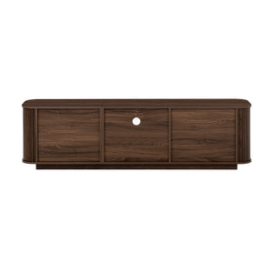 70" TV Stand With Ample Storage, Curved Corners - Dark Brown