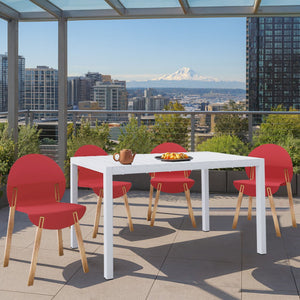 4 Piece Set Of Single Chairs With Long Table
