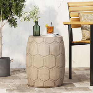 Outdoor Lightweight Concrete Side Table - Natural
