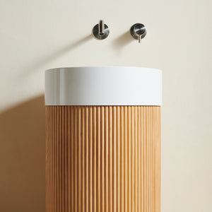 JINBO 16'' Bathroom Round Solid Surface Basin Without Faucet Hole