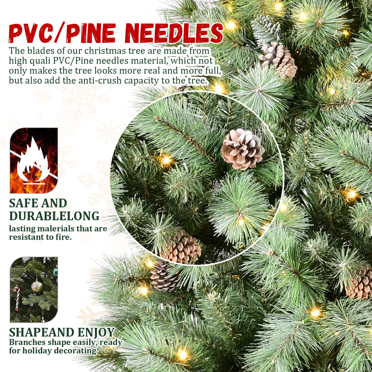 Premium 5FT Christmas Tree with 200 Warm Lights