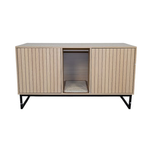 Modern Wooden Cat House with Scratching Mat