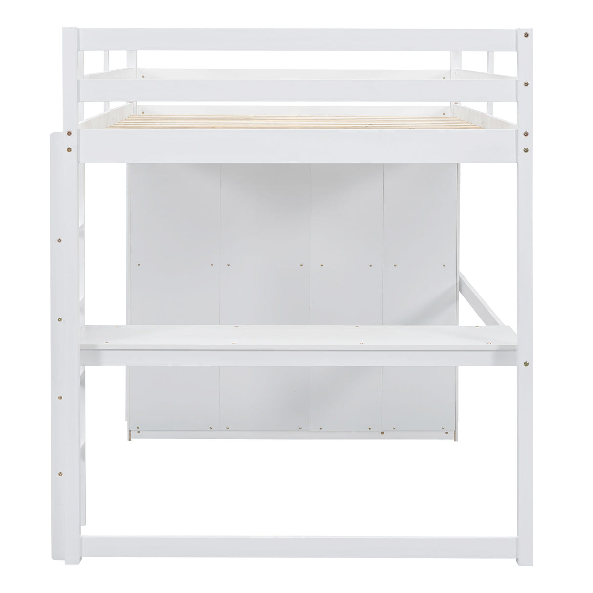 Loft Bed With Built In Wardrobe, Shelves And Drawers