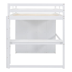 Loft Bed With Built In Wardrobe, Shelves And Drawers