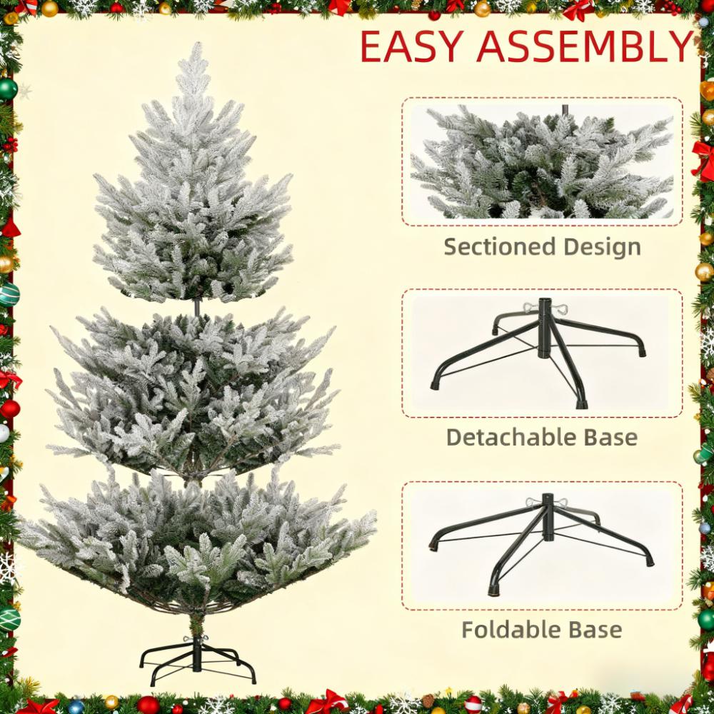 Flocked Hinged Christmas Tree