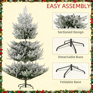 Flocked Hinged Christmas Tree