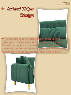 Contemporary Upholstered Sofa Couch - 87.4 Inches