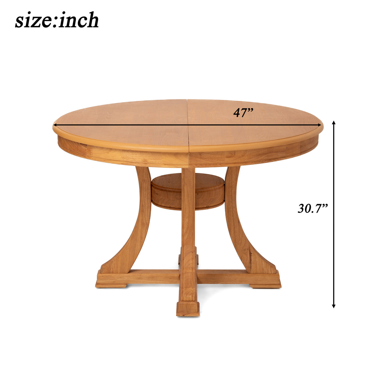 Extendable Round Rubber Wood Dining Table