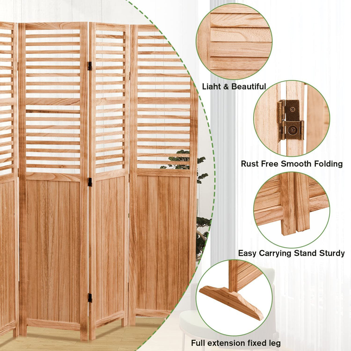 Expertly Designed Panel Folding Room Divider
