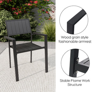 Modern Outdoor Indoor Metal Side Chair - Set of 2