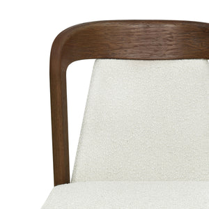 Upholstered Backrest Armless Dining Chairs (Walnut+Camel)