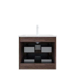 Noor 24" Bathroom Vanity with Sink, Wall-Mounted Floating Plywood Bathroom Storage