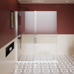Guyou Glass Shower Door, Sliding Door Dual Usage - Chrome