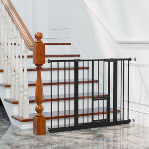 Baby Gate with Cat Door, 29.5-44.1" Metal Pet Door