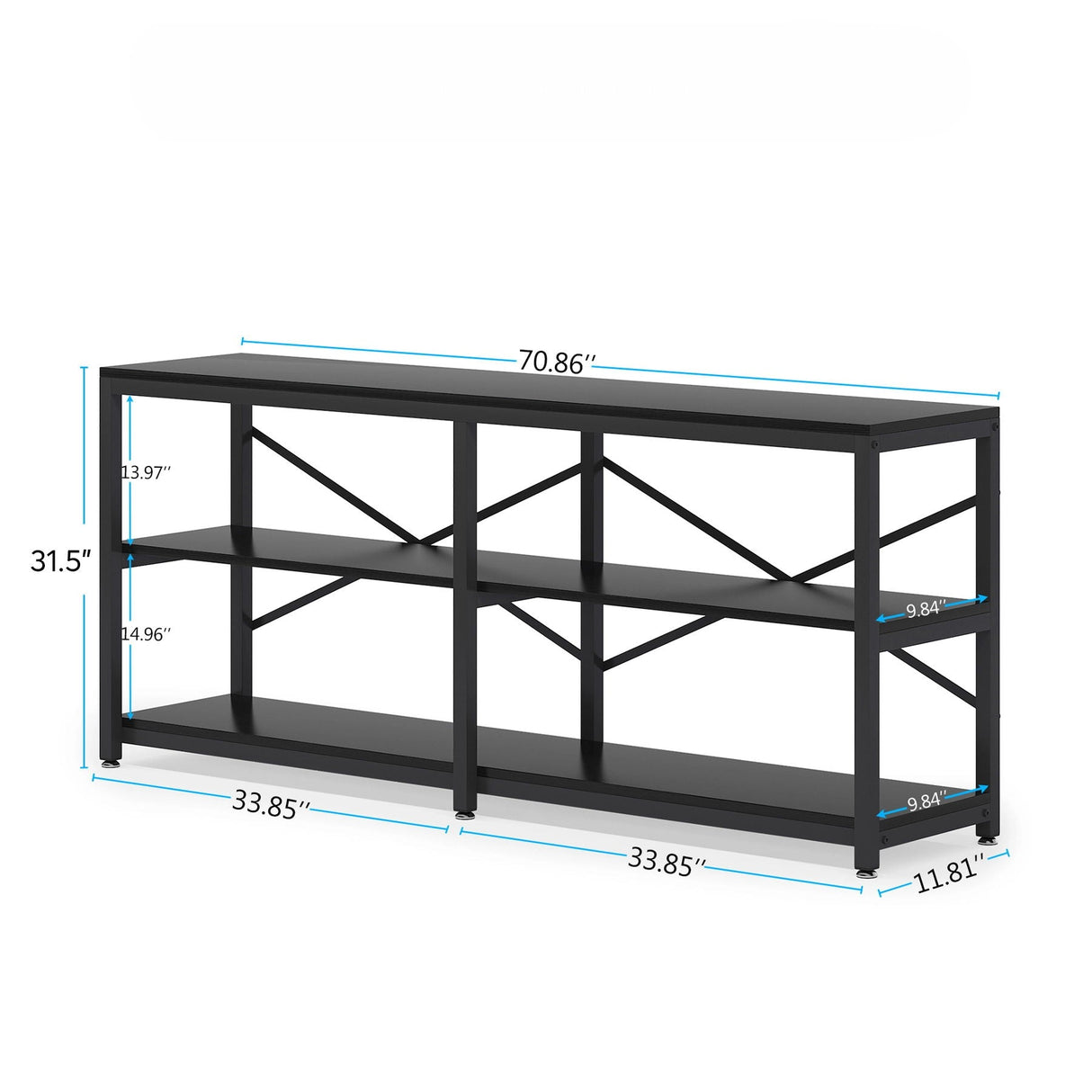 Console Table With X Back Design, Extra Long Storage
