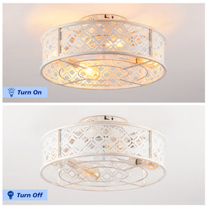 20" Flower Style Iron Ceiling Fan With Remote Control