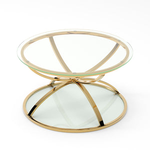 31.50'' Modern Glass Coffee Table with 2 Tiers