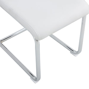 Modern Dining Chairs With Padded Seat, Metal Legs